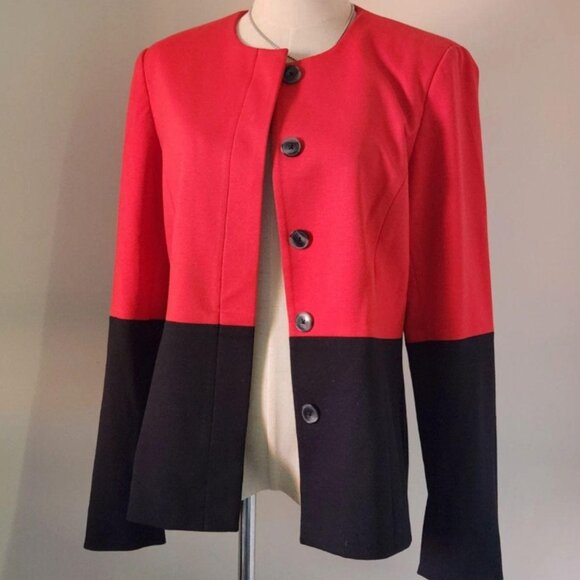 Spiegel Jackets & Blazers - Vintage SPIEGEL Red & Black Colorblock Suit Jacket. Size 10.